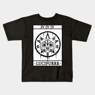 LUCIFURRR - SATANIC CAT TAROT CARD Kids T-Shirt